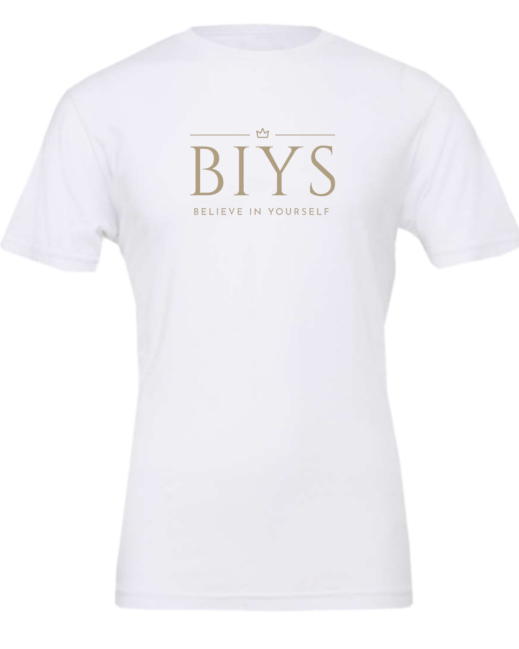 White shirt with Gold BIYS original logo