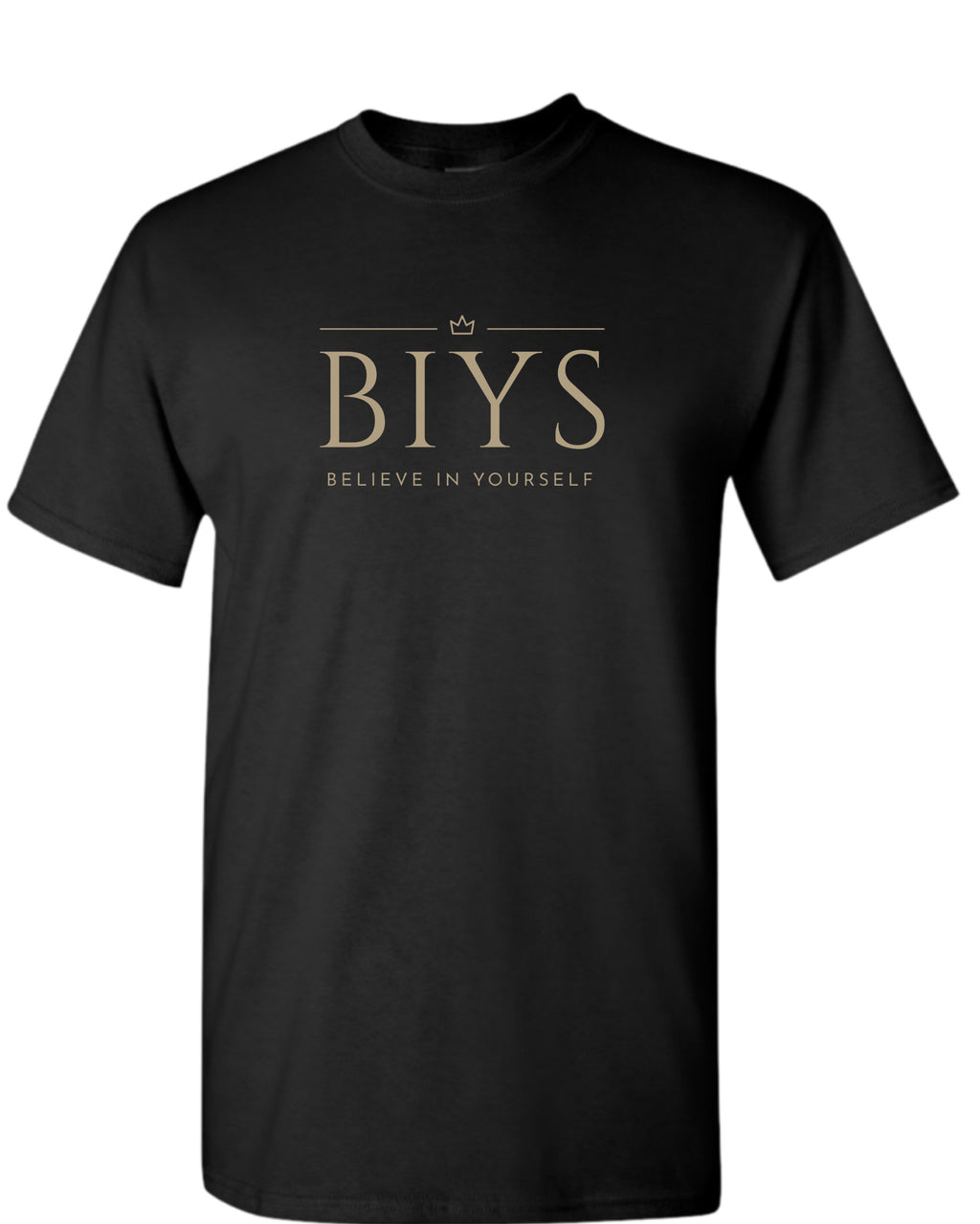 Black shirt with Gold BIYS Original logo