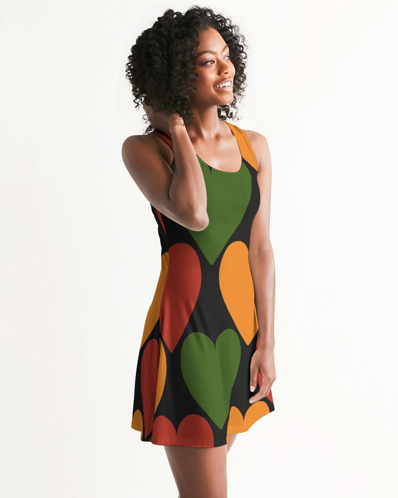 Black history hearts Women's Racerback Dress