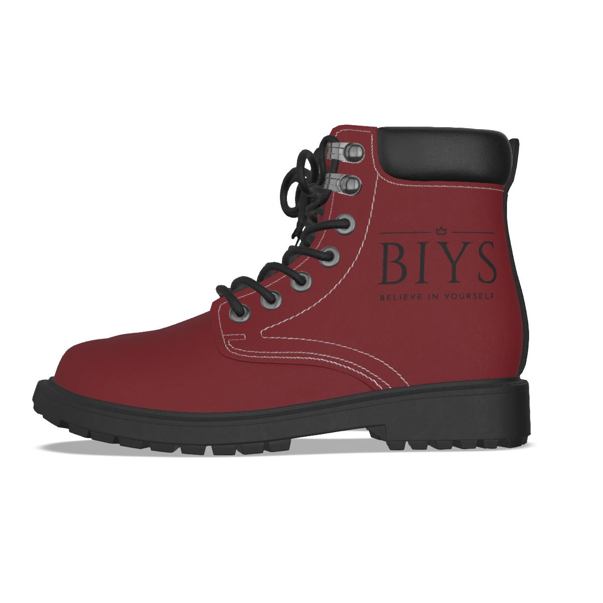 BIYS Men's Dark red Boots